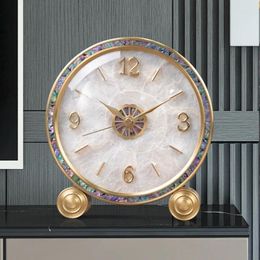 Wall Clocks Shell Brass Table Clock Luxury Living Room Original Modern Design Tabke Aesthetic Unique Fancy Reloj De Mesa Home Decor