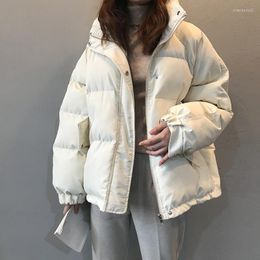 Женская пуховая женская модная зимняя куртка большого размера с воротником-стойкой, женская теплая толстая свободная шикарная парка 2023 с хлебной подкладкой, пальто Milady