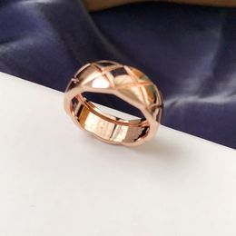 18K Gold Love Nail Ring Fashion Couple Ring for Men Women Classic Brand Designer Rings Stainless Steel Jewellery set gift 1