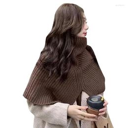 Scarves Winter Knitted Fake Collar Scarf Shoulder Wrap Women Turtleneck False Warm Windproof Detachable Dropship