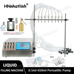 8 Heads Perfume Vial Oral Liquid Filling Machine Electric Digital Control Pump Filler 50ml Small Bottle