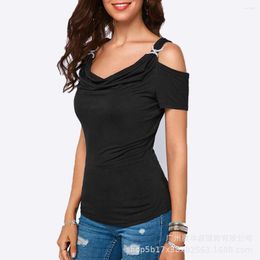 Women's T Shirts Ladies Sleeveless Cotton Fashion Casual Letter Print Short Sleeve Top Summer V Neck Zipper Strapless Sexy Shirt Clothing