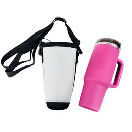 40oz Sublimation Reusable Neoprene Iced Coffee Cup Sleeve Handle Insulated Sleeves Cup Cover Holder Idea for Big Capacity Tumbler Cups