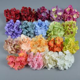 20PCS Silk Hydrangea Heads Artificial Flowers Heads with Stems for Home Wedding Decor