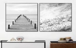 Paintings Modular Printed Pictures Home Decor Hd Nordic Scandinavian Landscape Wooden Pier Bridge Office Canvas Poster Wall Art2443725