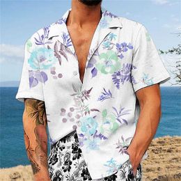 Men's Casual Shirts 2023 Summer Men's Shirt Hawaiian Shirt Man Coconut Tree 3d Print Short-sleeved Shirt Beach Party Tops Fashion Cool Men Clothing AA230503