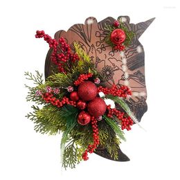 Decorative Flowers Horse Head Wreath Christmas Artificial With Wood Wall Decoration And Balls