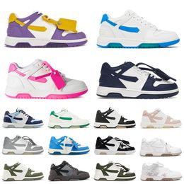 Top Designer 2024 Marke aus Büro Sneaker Ooo Low Tops Kalb Leder mit Box Mens Schuhe Marine Blue Grey White Lila gelbe Sand Fice S S