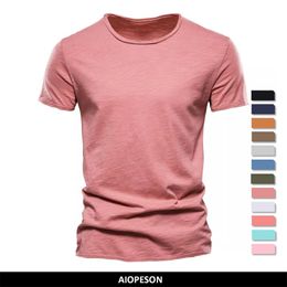 Men's T-Shirts 100% Cotton Men T-shirt Casual Soft Fitness Summer Thin T-shirts Men's Home Clothes O-Neck Short Sleeve Soild T Shirt for Men 230404