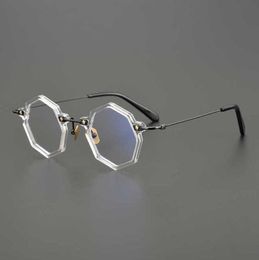 20% off for luxury designers Japanese handmade plate multilateral Republic of China style spectacle frame ultra light can be equipped with myopia but is