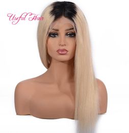 Human Blonde Hair Lace Front Wigs1BT613 Straight Hair WIGS Ombre Blonde Lace Front Wigs Human Hair Lace Front Wig Long4491338