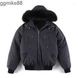 Moose Down Jacket Men Clothes Men's High Quality Real Fur Winter Coats Jackets Mens Ballistic Bomber Parka Warm Outwear Coat Windproof Short N79F