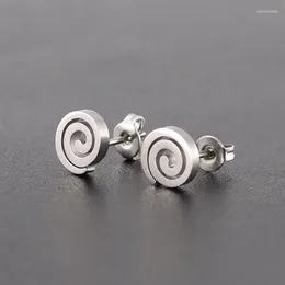 Stud Earrings Yungqi Fashion Spiral For Women Vintage Statement Simple Swirl Ripple Female Stainless Steel Jewellery