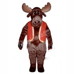 Hot Sale Brown Antelope Mascot Costumes Cartoon Character Outfit Suit Carnival Adults Size Halloween Christmas Party Carnival Dress suits