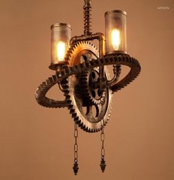 Pendant Lamps American Retro Industrial Iron Gear Lights Vintage LED For Dining Room Cafe Internet Bar Restaurant DecorPendant
