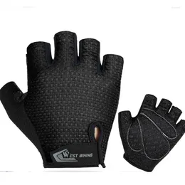 Cycling Gloves Gym Fitness Proof Half-finger Men's Anti-slip Bicycle MTB Road Bike Sports Short