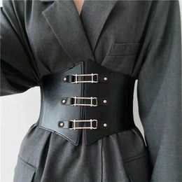 Belts Wide Women Elastic Nylon Corset Belts Black PU Leather Slim Body Lace Up High Waist Girdle Elastic Belts for Women Female Lady Z0404
