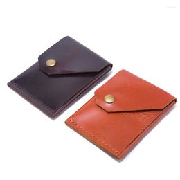 Card Holders Arrival Vintage Holder Men Genuine Leather Ultra Thin Wallet Money Bag ID Case Mini Purse
