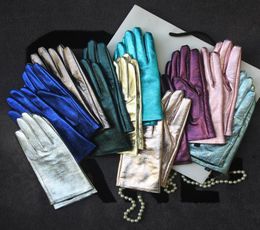 WholeGenuine Leather Gloves for Women Dress collocation New Fashion bright colour Warm Glove Guantes Customsized Luvas8159245