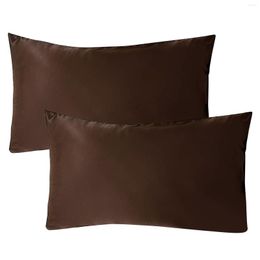 Pillow Pillowcase Silk Satin Imitation Solid El Bedding Standard Set For Size Pillows