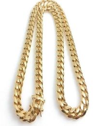 14k Yellow Gold Plated Men Miami Cuban Chain Necklace 24quot 14mm3584947
