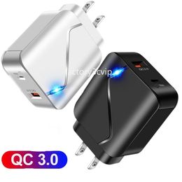 Fast Quick Charging 20W 5V 3A QC3.0 Type c PD USB C charger EU US Wall Chargers For Iphone 15 12 13 14 Samsung Huawei F1