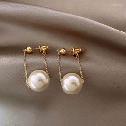 Stud Earrings Simple Elegant Small Pearl Pendant For Woman 2023 Fashion Jewelry Party Ladies' Unusual Dangle Accessories
