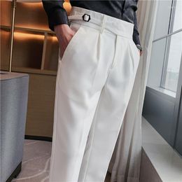 Men's Suits 2023 British Style Business Casual Slim Fit Men Dress Pants Formal Wear Fashion All Match Straight Office Trousers Gentlemen