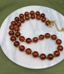 Chains 2023 Simple Fashion Men's Natural Agate Beads Necklace Classic Handmade 8mm Beaded Jewellery Gifts