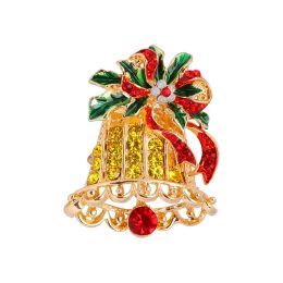 2024 New Year Crystal Brooches Fashion Rhinestone Xmas Tree Wreach Bell Brooch for Women Men Christmas Jewellery Gifts