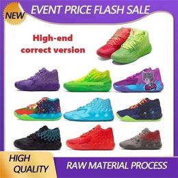 With Box High quality Lamelo ball shoes mb 1 Rick Mortys of men women running shoes Queen City galaxy of Melo basketball shoes melos mb1 low Trainers shoe for kids S