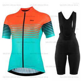 Racing Sets Cycling Clothing 2023 Women Summer Short Sleeve Breathable Jersey Set Mtb Bike Uniforme Ropa Ciclismo Maillot Bicycle