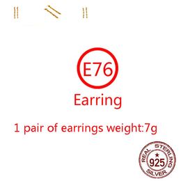 E76 S925 Pure Silver Ear Studs Personalised Classic Punk Hip Hop Style Gold Plated Four Cross Flower Diamond Earrings Jewellery Design Gift for Lovers