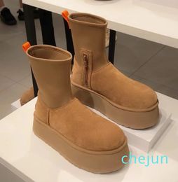 snow boots women winter platform boot fur bottes ankle wool shoes sheepskin real leather classic brand casual outside