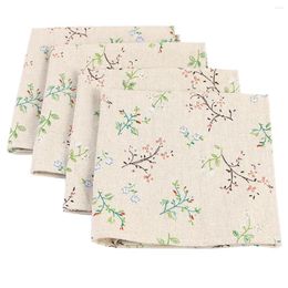 Table Napkin 4PCS 40x40CM Floral Printed Cloth Napkins Japanese Style Dinner Dish Towel Wedding Restaurant Bar Mat Serviette De