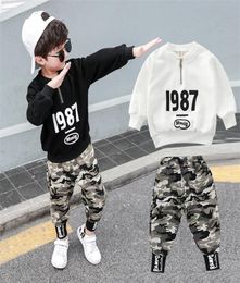 2PC Kids big Boys Military Clothes Clothing Sets Young Boy Top Trousers Outfits Suits Children Camouflage Tracksuits for 312t4913214