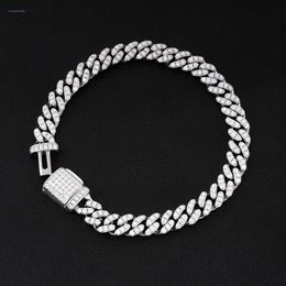 Hot selling Hip Hop Jewelry Mossanite 925 Sterling Silver moissanite diamond Cuban Link Chain