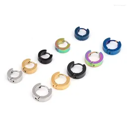 Hoop Earrings Small Huggie Color Gold Stainless Steel Round Smooth Circle Jewelry For Men Women