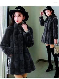 Women's Fur Slim Fit Mink Jacket For Ladies Thin Wild Temperament Fashion Design Sense Thick 5XL Spring Autumn 2023