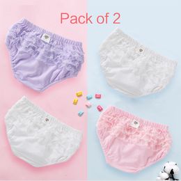 Cloth Diapers Baby Girl's Cotton Ruffle Lace Shorts Infant Diaper Cover Bloomers Solid White Underwear Briefs Pink Panties Frill Knickers3-6 230404