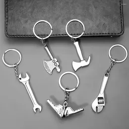 Keychains Simulation Tool Wrench Keychain Axe Hammer Key Ring Graduation Souvenir Bag Pendant Jewelry Decoration Advertising Gift Kids Toy