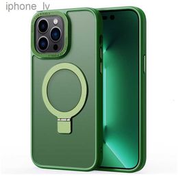 For iphone15 magnetic phone case anti-drop anti-scratch For Apple 14promax integrated invisible stand scrub skin anti-drop case