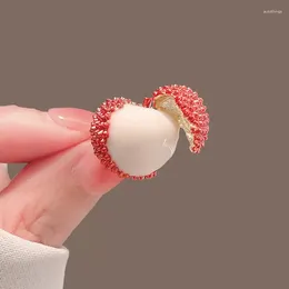 Brooches Cute Lychee Fruit Alloy Pins Summer Fashion Jewelry For Women Unisex Party Daily Clothing Decorations Accessories