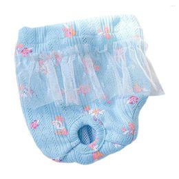 Dog Apparel Soft Tail Hole Pet Menstrual Pants Strawberry/Flower Pattern Female Safety Period Anti-harassment