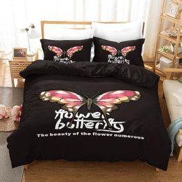 Bedding Sets Print Black And White Set AU Single 140x210cm Butterflies Dogs Tigers Bedroom Duvet Cover Adults Kid Size Bedclothes