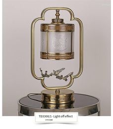 Table Lamps Chinese Glass All Copper Solder Lamp Bedside Fu To El Bedroom Decorative