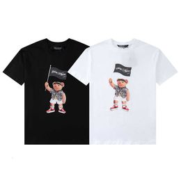 Men's T-shirts Palm Trendy Angel Pirate Bear Flag Print Loose Hip Hop Couple Short Sleeve T-shirt for Men and Women Half