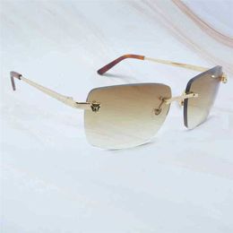2023 Designer Glasses Model Panther Tint Sun Summer Rimless Women and Mens Eyewear R3ZK Sunglasses