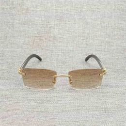 2023 Fashion Designer New Sunglasses Vintage Black White Buffalo Horn Rimless Men Natural Wood Square Glasses Frame Women Wooden Shades Oculos EyeglassesKajia