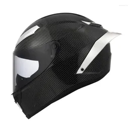 Motorcycle Helmets DOT Approved Women And Men Full Face Safe Helmet Racing Casco Casque Original Silver Carbon Firber